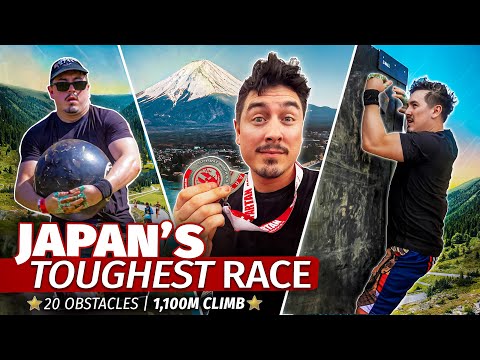 I Tried Japan's HARDEST Race ⛩️ 1,100m Mountain. 20 Obstacles.