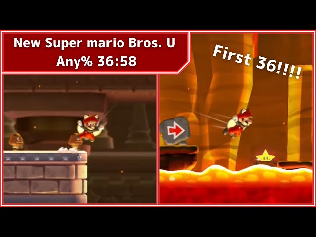 【First 36】New Super Mario Bros. U　Any% 36:58.63【FWR】