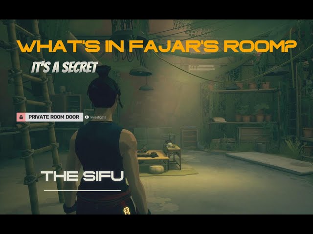 What's in Fajar's Room - There is letter in Fajar's Room " The Sifu"