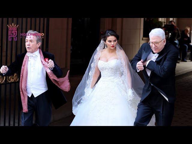 Selena Gomez in Wedding Dress filming 'Only Murders in the Building'