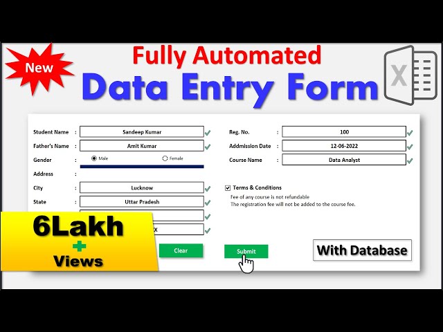 New Automated Data Entry Software in Excel | Data Entry Form in Excel | Data Entry in Excel