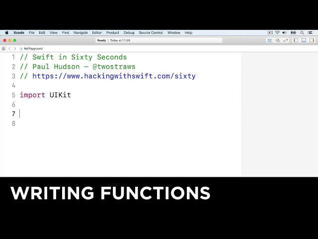 Writing functions – Swift in Sixty Seconds