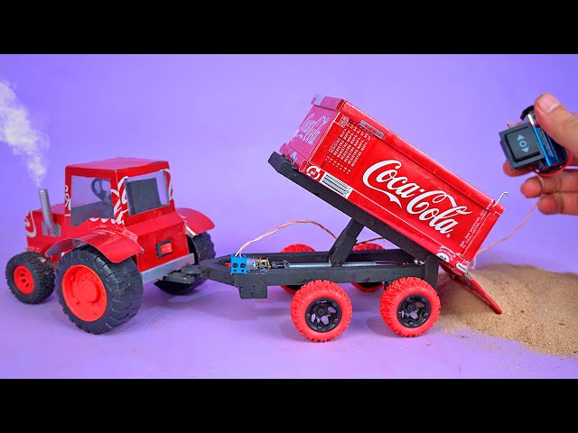 Amazing Mini TIPPER TRAILER FOR TRACTOR made with Soda Cans