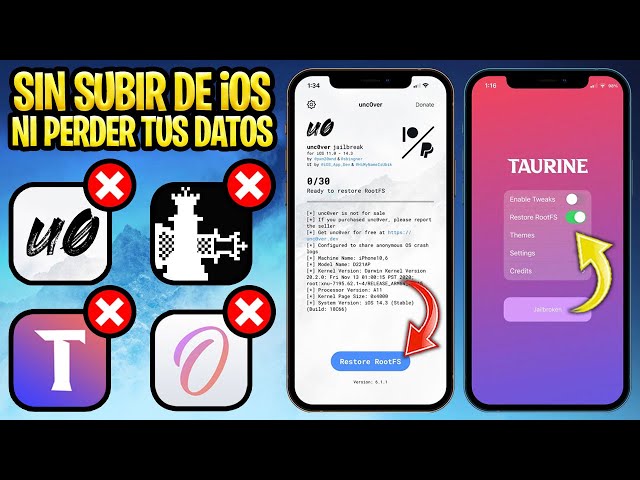 NON-PC TUTORIAL ✅ REMOVE JAILBREAK iOS 14 unc0ver / Taurine / Checkra1n