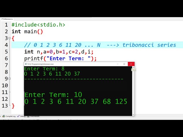 C Program to Print Tribonacci Series | Learn Coding