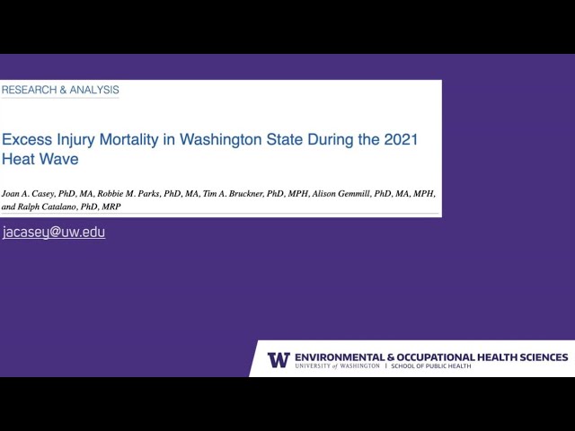 AJPH Video Abstract: Excess Injury Mortality in Washington State During the 2021 Heat Wave