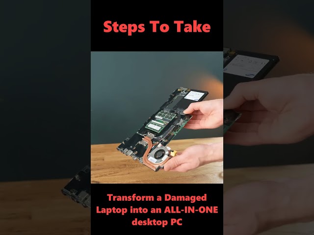 Transform a Damaged Laptop into an ALL IN ONE desktop PC #shorts