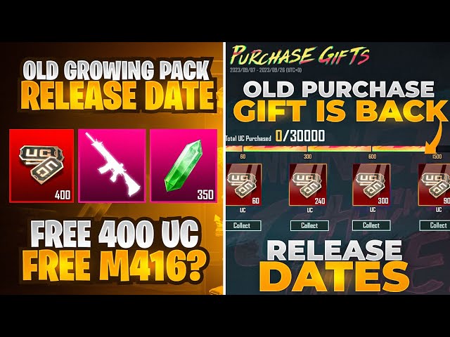 OMG 😱 Old Growing Pack Is Coming Back? | Old Purchase Gift Is Coming Back? | Free M416 Skin? | Pubgm