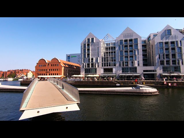 Rotating and Lifting Bridges in Gdansk, Poland. Swing Bridge and Drawbridge Wartka