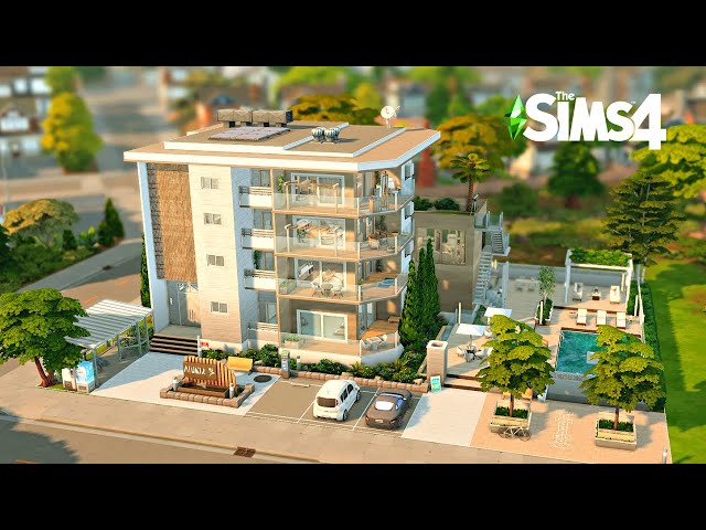 Modern Apartments 5- Unit | For Rent 🏢🌳 | Stop Motion Build | The Sims 4 | No CC