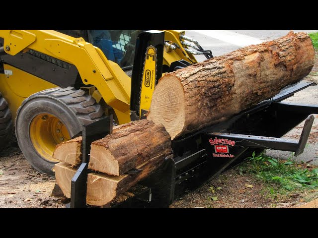 Fastest & Biggest Firewood Processor Log Splitter Equipment Working, Modern Wood Cutting Machines