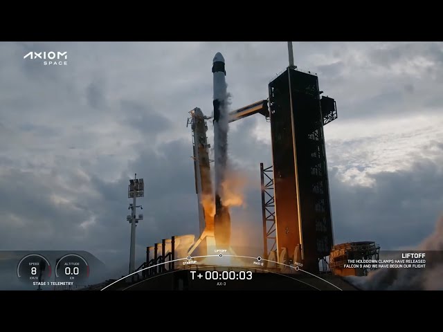 Blastoff! SpaceX launches private Ax-3 crew to space station, nails booster landing