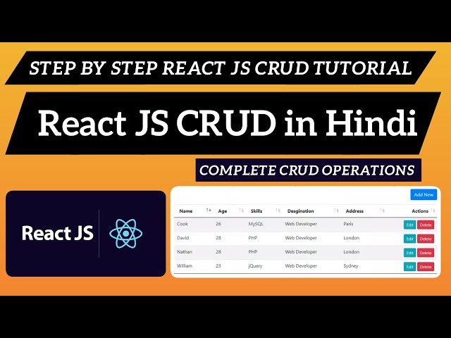 React JS CRUD Application in Hindi | React JS Tutorial | React Hooks