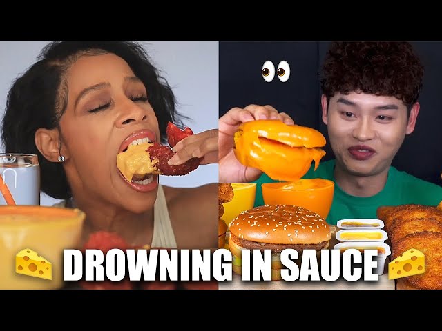 MUKBANGERS DROWNING THEIR FOOD IN SAUCE 🧀