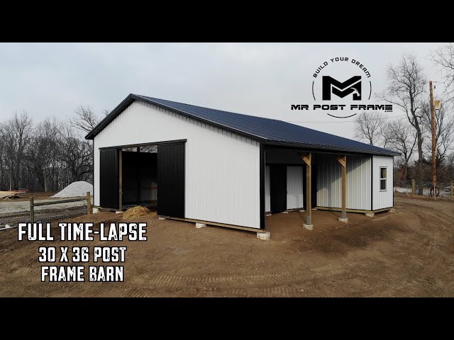 Building a Post Frame Barn | 30x36 | Full Time-Lapse