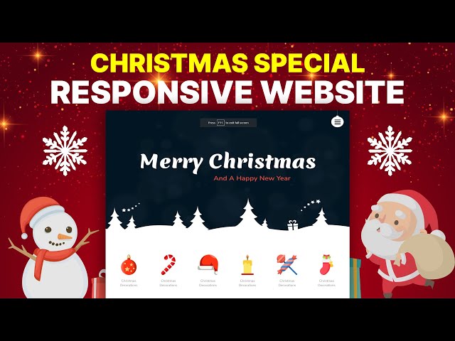 Responsive Christmas Special Website Design Using HTML/CSS/JS