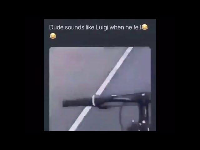Man sounds like Luigi when falling off bike (added blue shell visuals and sound)