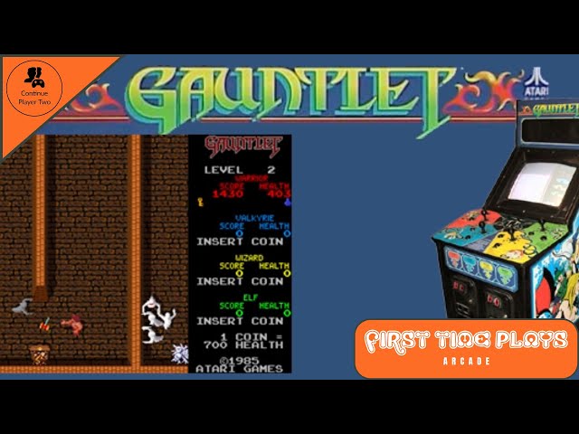 GAUNTLET | ARCADE First Time Plays | Atari 1985 | Continue Player 2