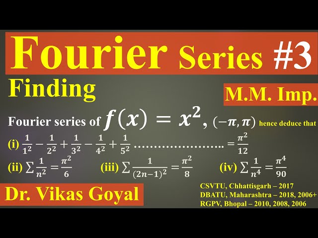 Fourier Series #3 (M.M.Imp. Numerical Problem) #FourierSeries #EngineeringMathematics #BScMaths