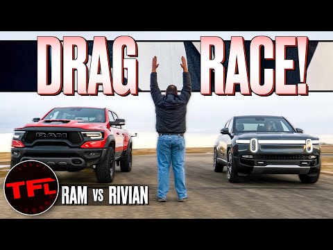 FIRST EVER Ram TRX vs. Rivian R1T Drag Race: Is The T-Rex Finally Going Down?