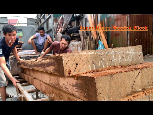 Extremely Heavy Woodworking Process - Furniture Processing Skills From Extremely Solid Solid Wood
