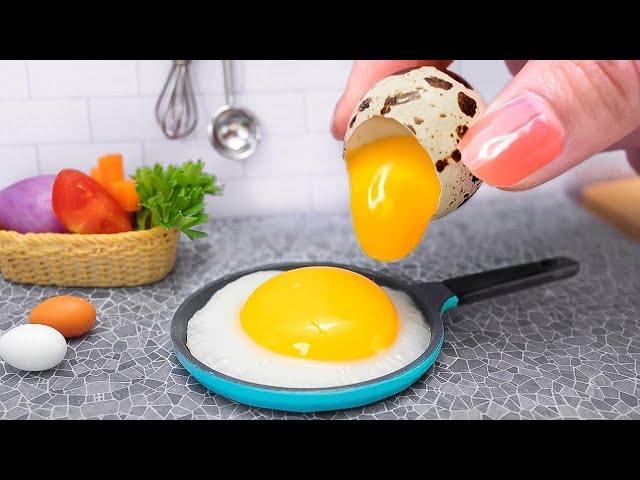 Satisfying Miniature Amazing Breakfast with Eggs Recipe - Tasty Breakfast  Idea with Mini Yummy