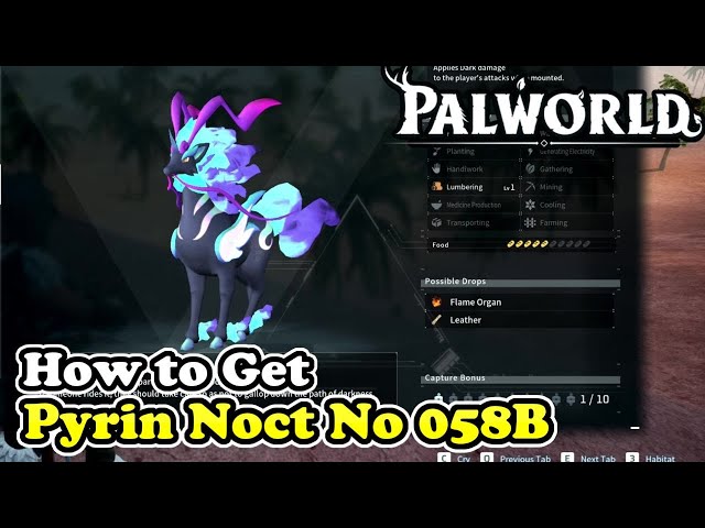 Palworld How to Get Pyrin Noct (Palworld No 058B)
