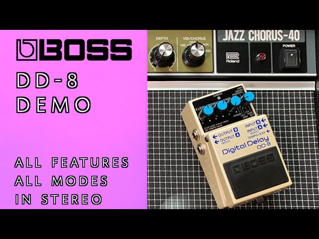 Boss DD-8 Digital Delay In Depth Demo & Roland JC-40 | ALL FEATURES & MODES!