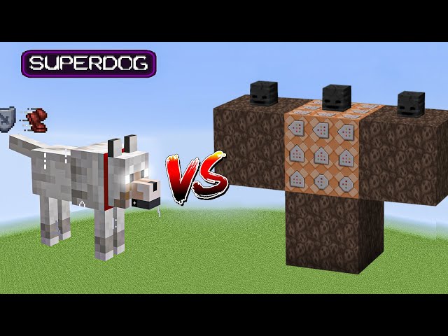 Wither Storm vs SuperDog. SuperCat. Butterfly golem - Minecraft Mob Battle