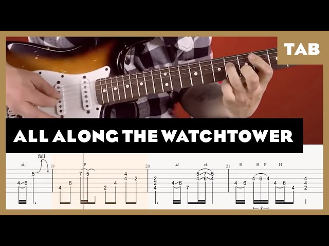 Jimi Hendrix - All Along the Watchtower - Guitar Tab | Lesson | Cover | Tutorial