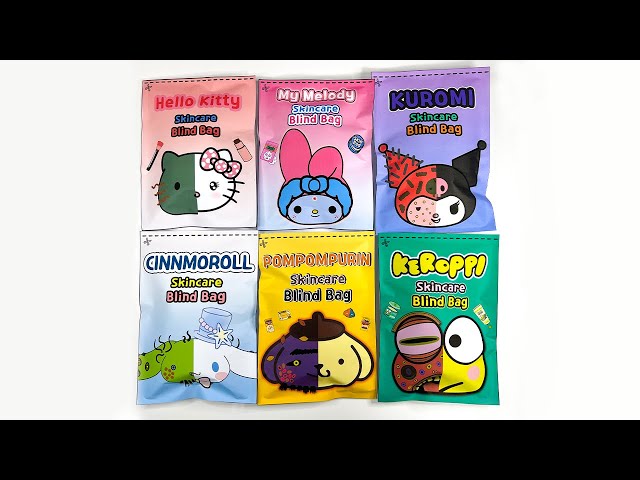 [Paper diy🎈] Sanrio Skincare Blind bag Paper ASRM /Kitty/Kuromi/Cinnamoroll/Mymelody