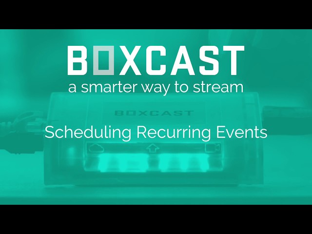 Scheduling Recurring Events