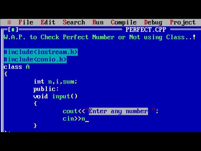 C++ program to check Perfect Number or Not using Class | Perfect number in c++ using for loop