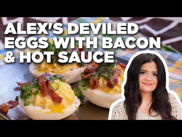 Alex Guarnaschelli's Deviled Eggs with Bacon and Hot Sauce | Food Network