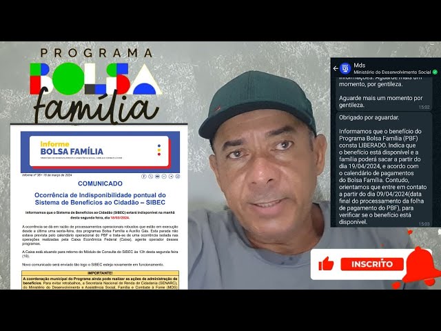 BOLSA FAMÍLIA COMUNICADO INSTABILIDADE SISTEMA - LIBERADA CONSULTA DE ABRIL - PORTARIA MDS Nº 969.
