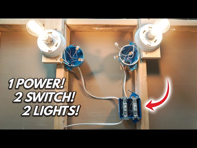 How To Wire 2 Single Pole Switch Inside 2 Gang J-Box To Light Fixture (2022) | DIY Beginner Tutorial