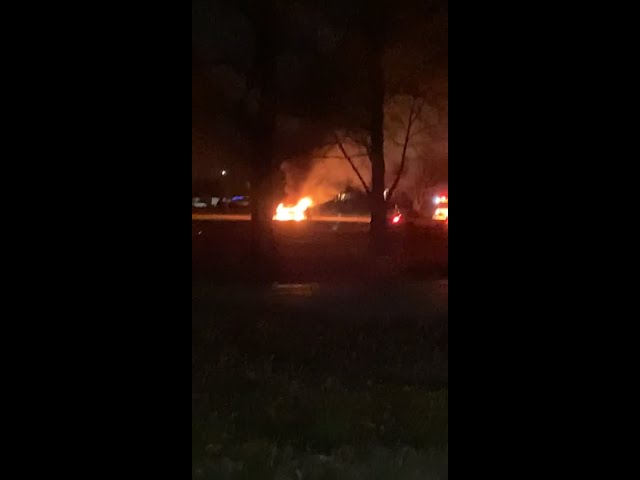 Viewer video of car fire at Arsenal Park