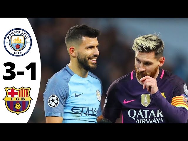 Manchester City vs Barcelona 3-1 | Messi vs Aguero | UCL-2016-2-17