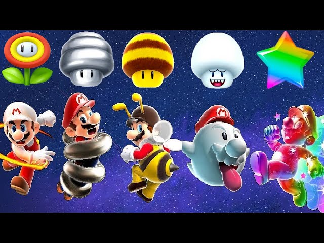 Super Mario Galaxy 2 - All Mario & Yoshi Power-Ups