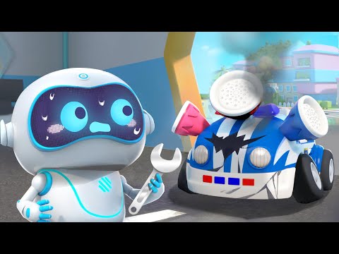 Super Robot Repairs Police Car | Fire Truck, Ambulance | Monster Truck | Kids Song | BabyBus