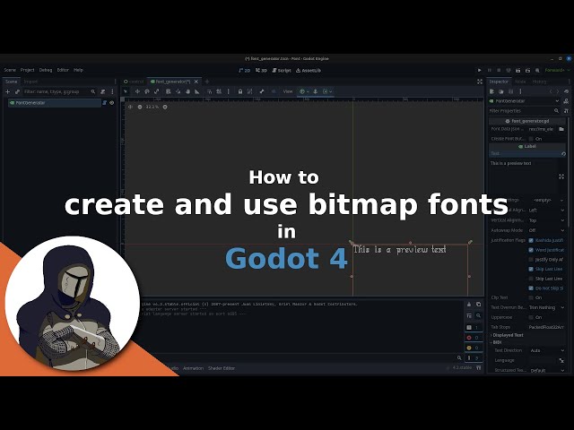 How to create and use bitmap fonts in Godot 4
