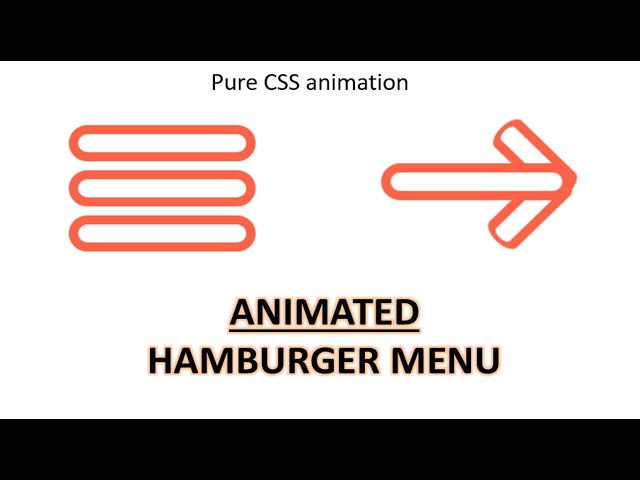 Pure CSS Hamburger Menu | Animating Hamburger into Arrow with Pure Html And CSS