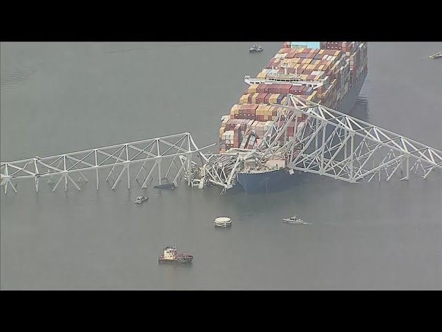 LIVE: Aerial look of Francis Scott Key bridge collapse in Baltimore, Maryland