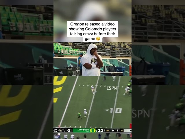 Oregon Football released a video featuring Colorado players talking crazy pregame 😮 #shorts