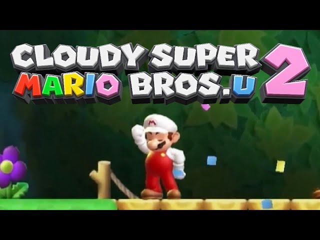 Cloudy Super Mario Bros. U 2 Walkthrough #1 - Acorn Plains [100%]