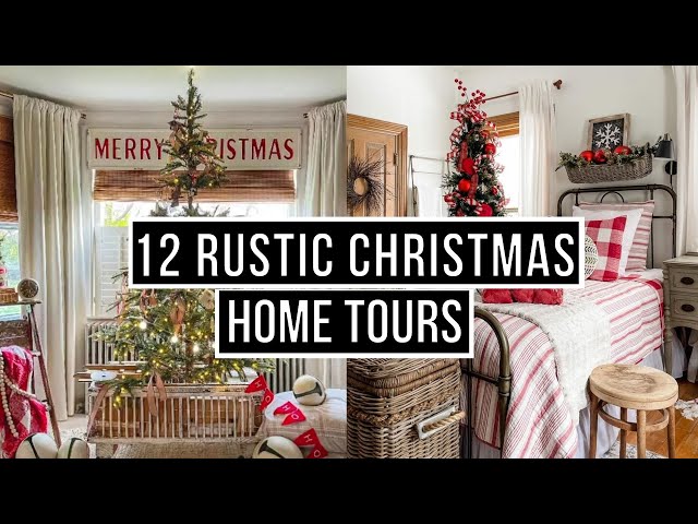 12 Antique Farmhouse Christmas Home Tours - Music Only!
