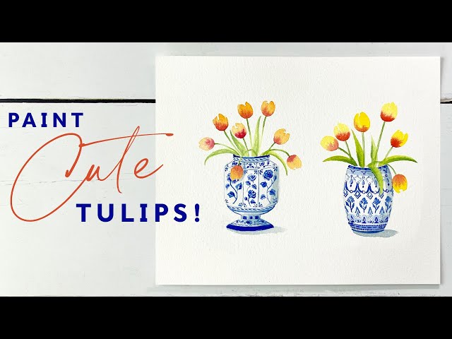 How To Paint A Vase Of Tulips In Watercolour