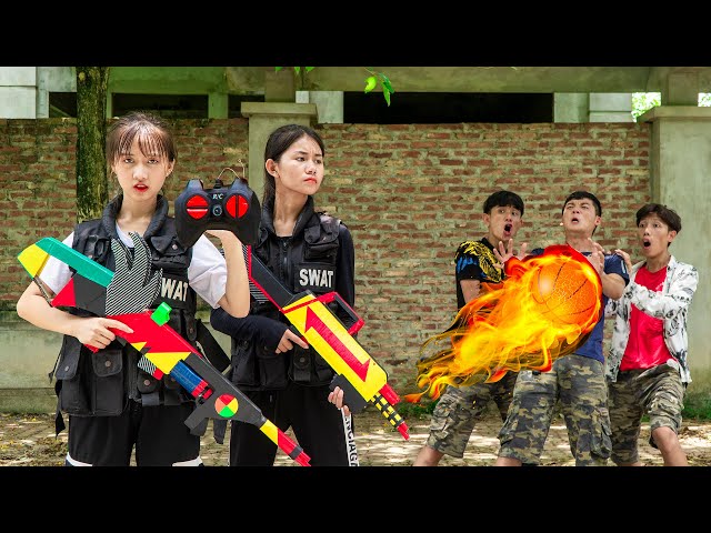 Xgirl Nerf Films: Cherry Use Skill Magic Ball & Two X Girl Nerf Guns Criminal Alibaba
