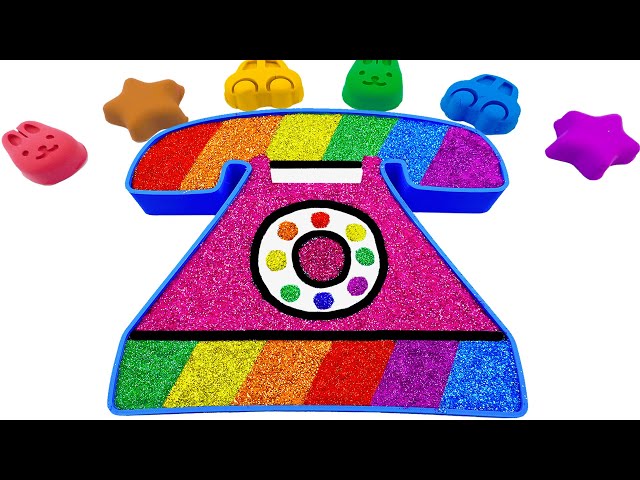 Satisfying Video l How To Make Rainbow Landline Phone Bathtub With Glitter Slime Cutting ASMR