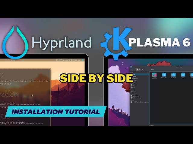 HYPRLAND and PLASMA 6 on Arch Linux side by side. Installation with Hyprland Starter & ML4W Dotfiles